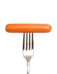 Sausage on a fork