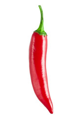 Red hot chili pepper isolated on a white background