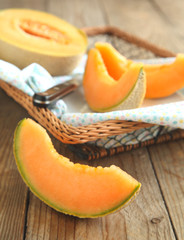 Cantaloupe melon slices