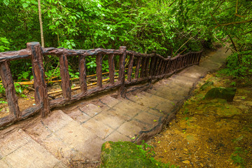 Way up the mountain.