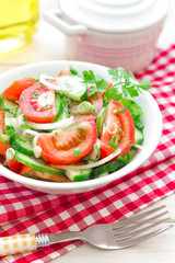 Salad with tomatoes and cucumbers