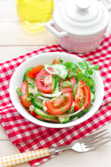 Salad with tomatoes and cucumbers