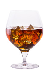 Cognac or brandy isolated