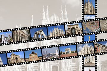 Milan travel memories - photo film strips