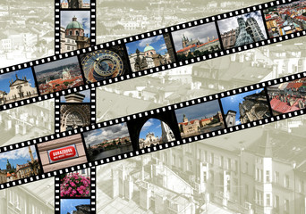 Prague travel memories - photo film strips