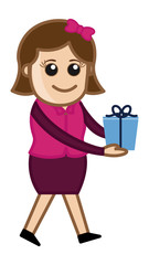 Celebrate with Gifts and Presents - Cartoon Business Character