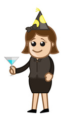 Party Girl - Cartoon Business Character