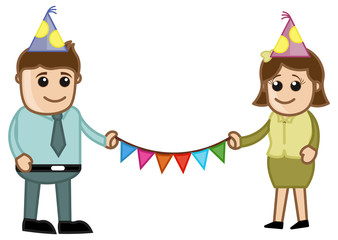 Celebrating Party - Cartoon Business Characters
