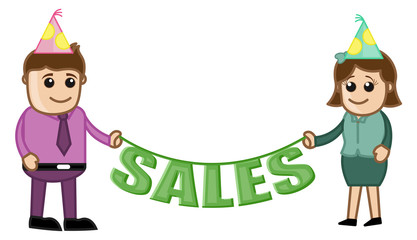 Sale and Discount - Cartoon Business Characters