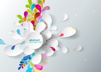 abstract background with paper flower. © pokki