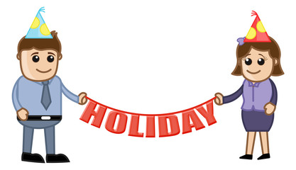Office Holiday - Cartoon Business Characters