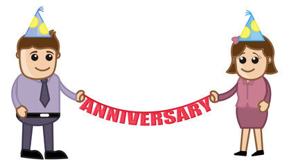 Anniversary Celebration - Cartoon Business Characters
