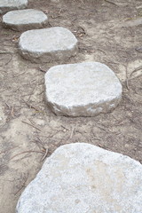 Zen stone path in a Japanese Garden