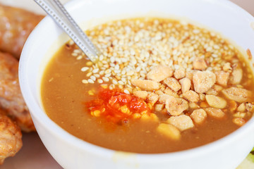 sauce of vietnamese cuisine , roasted pork served with spicy (Na