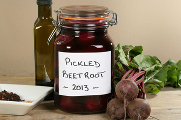 jar of pickled beetroot