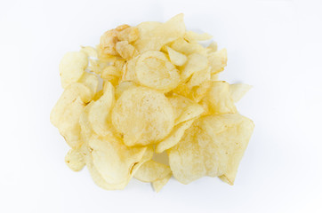 Potato chips isolated