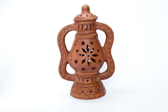 Terracotta Floral Designed Lamp 2