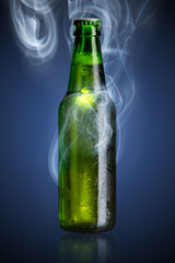 Beer Bottle with chill smoke