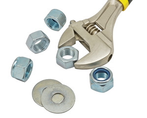 Wrench and screw nuts