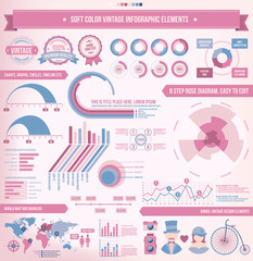 Soft Color Vintage Infographic Elements