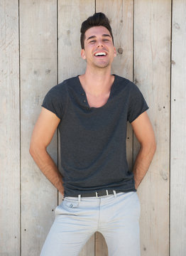 Cute Young Guy Smiling Outdoors