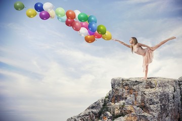 Dancer with balloons