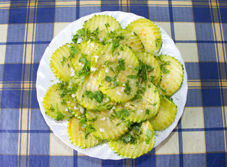 Fried zucchini slices