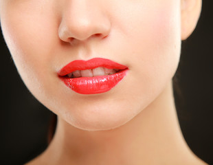 Fototapeta premium Makeup.Professional Make-up. Lipgloss. Lipstick