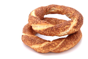 Turkish traditional sesame bagel ( simit )