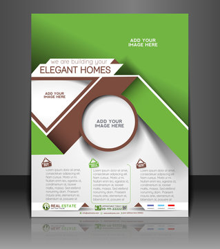Vector Real Estate Flyer, Magazine Cover & Poster Template