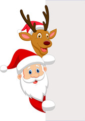 Santa and red nose reindeer