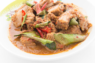 Fried spicy pork rib.