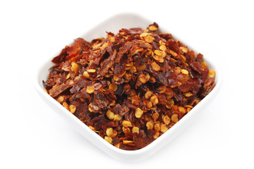 Crushed red Chilli Pepper in Bowl
