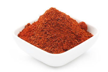 Red Chili powder in Square Bowl