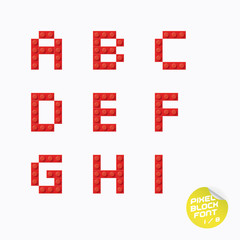 Fototapeta premium Unique Pixel Block Alphabet With Sticker
