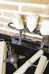Old parchment with candles