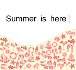 Summer text frame with object set