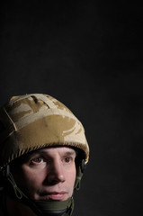 Portrait Of Pensive Soldier