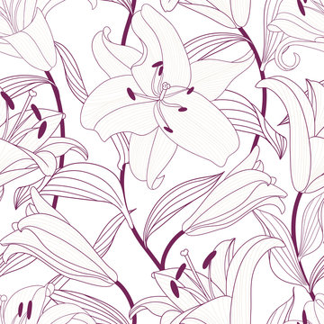 Fototapeta Seamless floral pattern