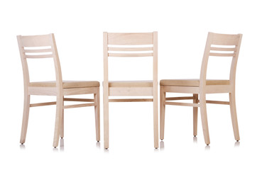 Set of chairs isolated on white