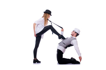 Pair of dancers dancing modern dances