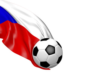 Fototapeta premium Fussball mit Tschechienfahne - 3D