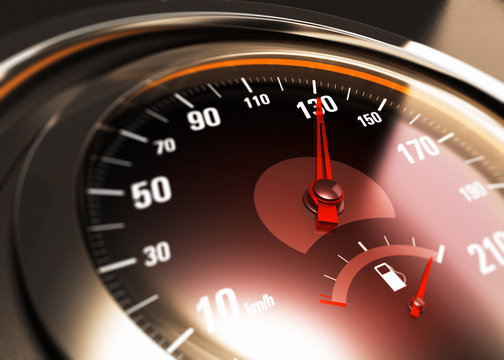 d&eacute;tail d'un compteur de vitesse de voiture