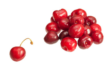 Cherries isolated on white background