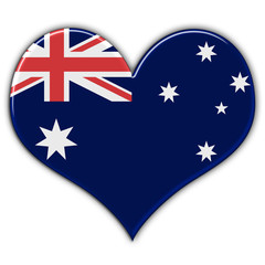 Coração com a bandeira da Austrália
