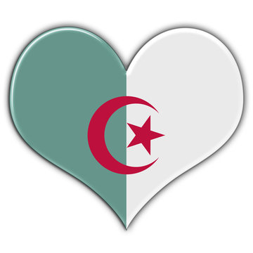 Coração com a bandeira da Argélia