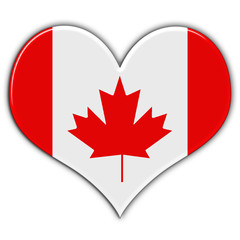 Obraz premium Coração com a bandeira do Canadá