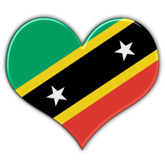 Coração com a bandeira de Saint Kitts and Nevis