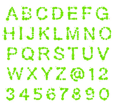 ABC alphabet made of blot spots