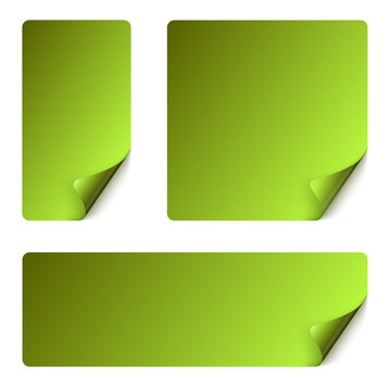 Sticker Set mit gebogener Ecke - grün